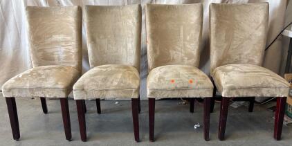 (4) Upholstered Kitchen Chairs H 3&rsquo; 1&rdquo; W 1&rsquo; 7&rdquo; L 1&rsquo; 6&rdquo;