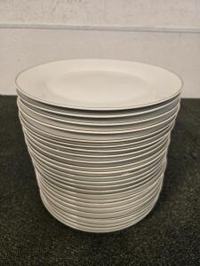 (25) Single Gold Ring White Plates