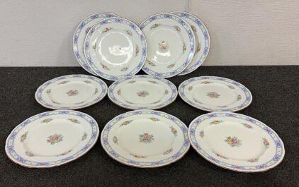 (10) Vintage Crown Staffordshire Matching Glass Plates