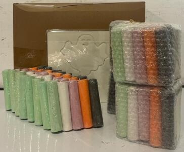 240 Pcs Sidewalk Chalk W/ Stencils For Daycare, Babysitting, School & More