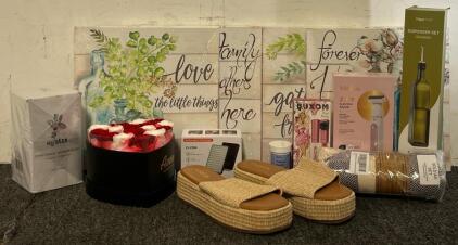 2-In-1 Electric Razor, Oil / Vinegar Bottle, Women&rsquo;s Sandals (38), Roses Gift Box & More