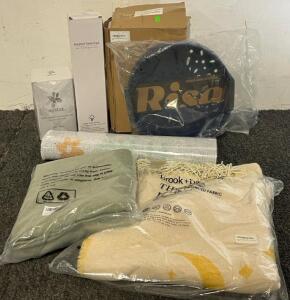 Hanging Light Fixture, Sage Green Curtains (52&rdquo;x63&rdquo;), Heated Desk Pad & More