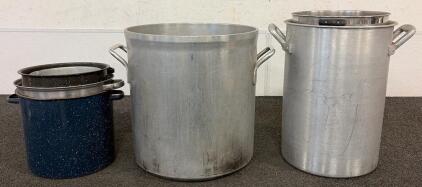(1) Commercial Grade Stock Pot And An Assortment Of 5 Other Pots!!