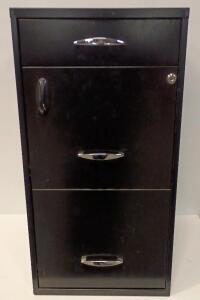 Mundo 3-Drawer Metal Filing Cabinet, 27"x14"x17"