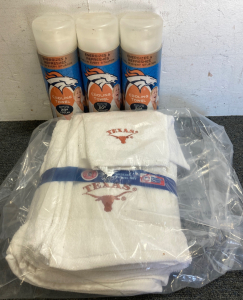 (1) Texas LongHorns Towel Set (3) Denver Broncos Cooling Towels