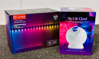 Lumary Smart String Down Lights (23 Ft) and Blisslights Sky Lite Cloud Smart Nebula Light