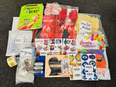 Emergency Fire Blankets, Stickers, Party Supplies, Spanish Educational Book, LED Strips, Lash Kit, Keychain Kit and More