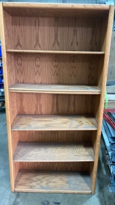 Wood Bookshelf W/ 6 Shelves