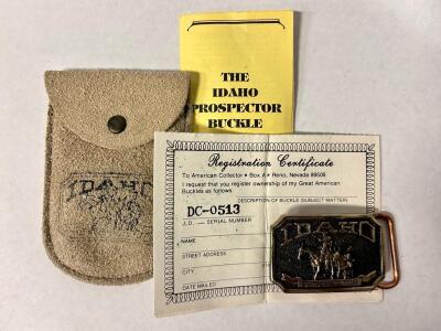 Idaho Prospector Belt Buckle by Great American Buckles, Serial DC-0513