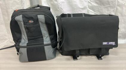 (1) Lowepro CompuDaypack Camera And Laptop Backpack (1) Crop In Style Scrapbooking Shoulder Tote Case Bag Organizer