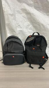 (1) Manfrotto Advanced Active Backpack (1) Lowepro Fastpack 200 Camera Backpack