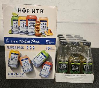 (24) Cans of HOP WTR & (12) Bottles of Pure Leaf Unsweetened Green Tea