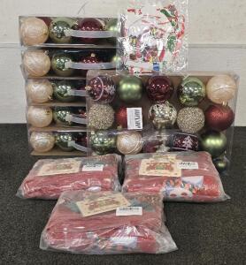 (6) Christmas Ornament Sets Of 42 And Ither Decor