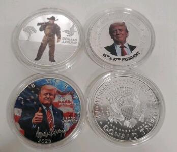 2023 Donald Trump Commemorative Coins, Silver-Plated, Colorized Set