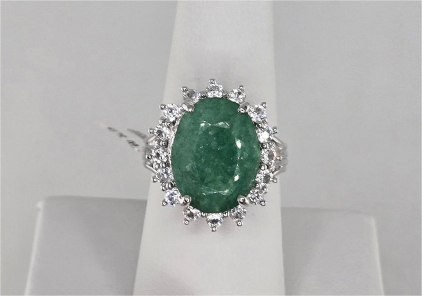 Gorgeous Dyed Green Beryl (Emerald) Ring