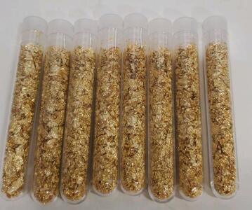 (8) Bottles Of Gold Flakes/ Leaf Gold