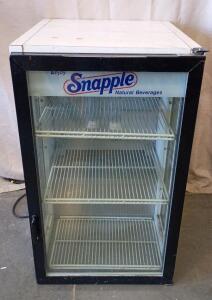 Snapple Branded Single-Door Commercial Beverage Refrigerator. 36"X 27"X22"