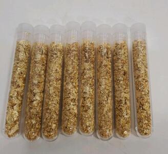 (8) Bottles Of Gold Flakes/ Leaf Gold