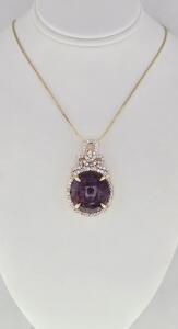 925 Silver Ruby & White Sapphire pendant With Yellow Gold Overlay By Orianne