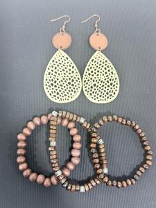 (3) Bracelets & (1) Pair Of Earrings