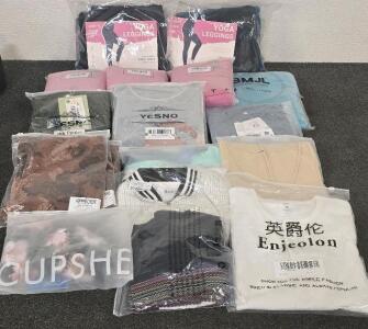 Womans And Girls Clothes- Yoga Leggings, Shirts, Skirts And More In Assorted Sizes