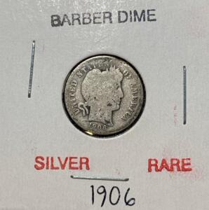 RARE 1906 Barber Silver Dime