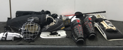 Hockey Stick, Helmet, Skates, And More Accessories