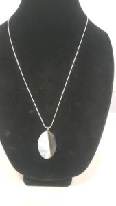 52Ct Natural Owyhee Blue and Black Jasper Gemstone Necklace