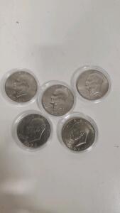 (5) Eisenhower Dollars 1971- 1978