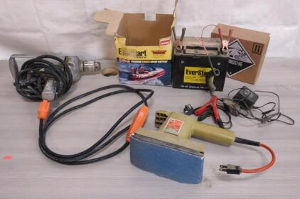 (1) Mall Drill, (1) Black & Decker Finishing Sander, & More