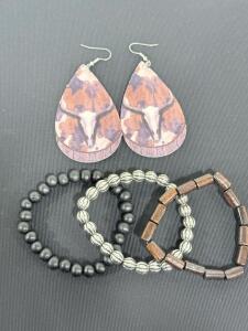 (3) Bracelets & (1) Pair of Earrings