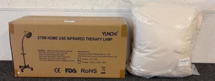 (1) 275W Red Light Therapy, Adjustable Height Infrared Lamp for Relieve Joint Pain and Muscle Aches And (1) Sherpa Throw Blanket for Couch Soft Warm Thick Blanket Cozy and Warm