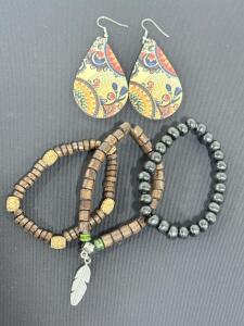 (3) Bracelets & (1) Pair of Earrings