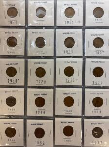 (20) Wheat One Cent Pennies 1919-1957