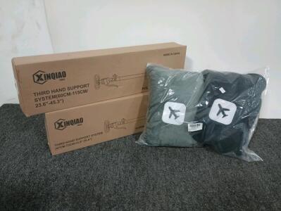 XINQIAO Cabinet Jacks for Installing Cabinets, Adjustable Support Poll (1) 23.6" To 45.3", (1), 18.5" To 29.5", EverSnug Travel Blanket and Pillow - Premium Soft 2 in 1 Airplane Blanket with Soft Bag Pillowcase
