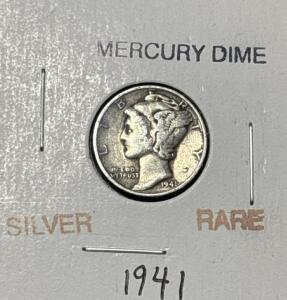 RARE 1941 Mercury Library Silver Dime