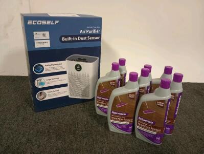 Ecoself Air Purifier With Built-In Dust Sensor, (8) 32oz Rejuvenate Satin Wood Floor Restorer