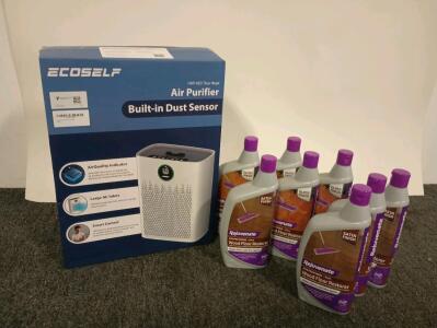 Ecoself Air Purifier, (8) Rejuvenate 32oz Wood Floor Restorer 4-Satin Finish, 4-Gloss Finish
