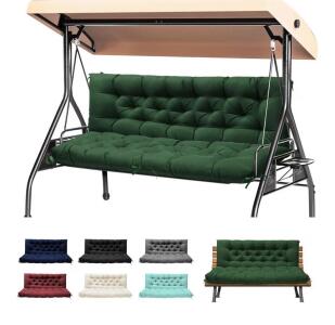 New Porch Swing Cusion 60"x40" Waterproof With Backrest