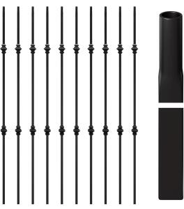 10-Pack Satin Black Metal Balusters Hollow Double Knuckle Stair Spindles