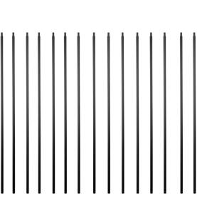Iron Balusters for Staircase Interior (Box of 15) Stair Spindles 1/2" Square Metal Balusters - Hollow Straight Staircase Metal Spindles (Real Satin Black), E01