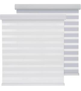 (4) Window Binds for Home - Cordless Roller Window Shades, Dual Layer Light Filtering Roller Shades, 27.5" W x72 H, White, Easy Install Day Night Zebra Blinds, Office, French Door