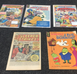 (1) John Carter Of Mars 1964 Comic (1) The Thing And The Man thing Comic (1) Guardian of the galaxy comic (1) Captain America Comic (1) The Weird World Of J. Evil Scientist