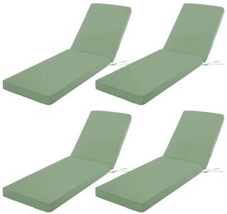 (4) Pcs Outdoor Weather Resistant Lounge Chair Cushions (Sage Green, 80&rdquo;x26&rdquo;x3&rdquo;)