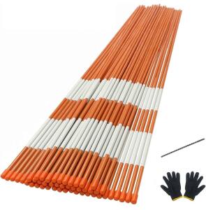 (50) Pcs. Driveway Markers (48") With Reflective Tape, Highly Visible For Parking, Walkways, and Snow