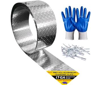 Aluminum Diamond Plate Sheet Metal &ndash; 3003 H22 Corrosion & Rust Resistant &ndash; 24 in x 120 in. 17 Gauge