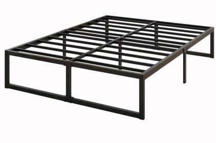 16 Inch Bed Frame Queen Size Heavy Duty Steel Slat Support Metal Platform Queen Bed Frame No Box Spring Needed, Easy Assembly, Black