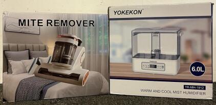 Handheld Vacuum Cleaner For Beds, Couches, Pets, Etc. & Yokekon Warm & Cool Mist Humidifier