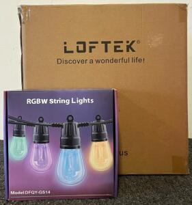Loftek 16-Inch Rechargable LED Cube Chair Light & Outdoor String Lights