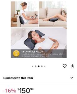 (1) BRAND NEW!! COMFIER Massage Mat Full Body with Movable Shiatsu Neck Massage Pillow!!